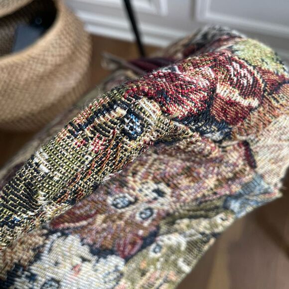 Vintage Bovano Cat Tapestry Shoulder Bag Laptop Fits Tote Purse - Picture 14 of 15